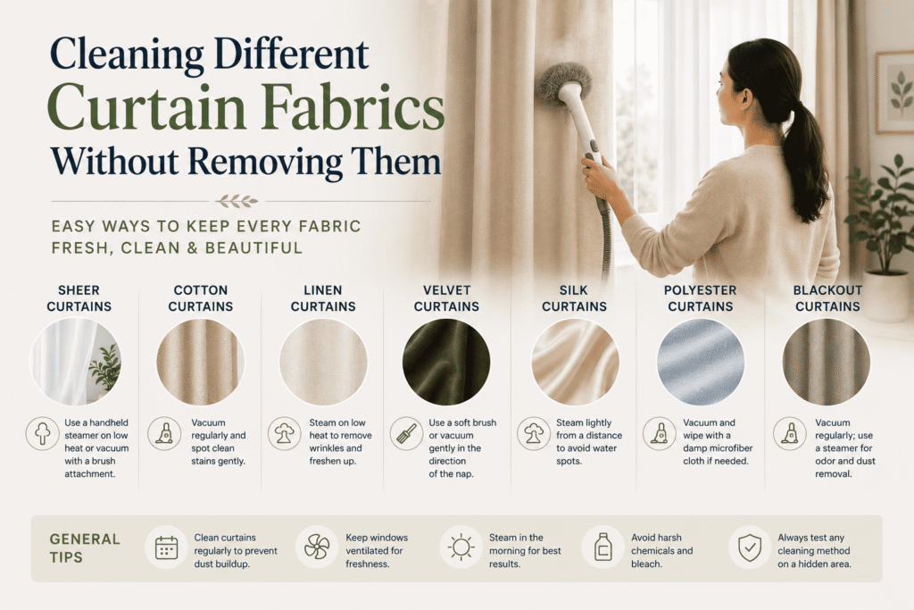 Cleaning Different Curtain Fabrics Without Removing Them