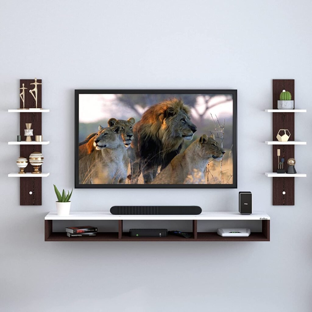 Floating Shelves Either Side of the TV