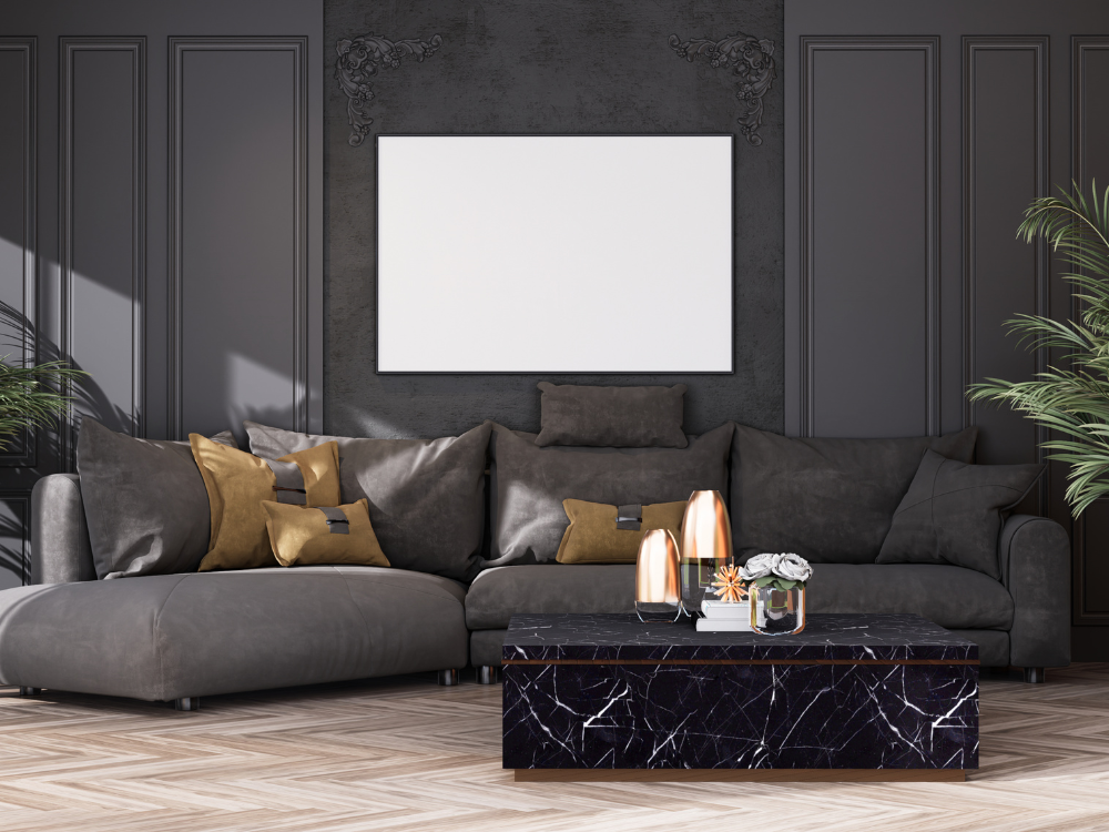 Go Darker Than You Think on One Wall of living room