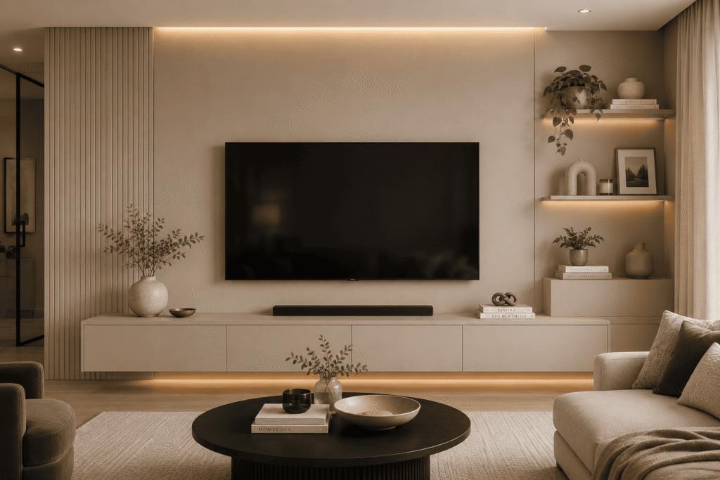 Matching the TV Unit to the Wall Colour