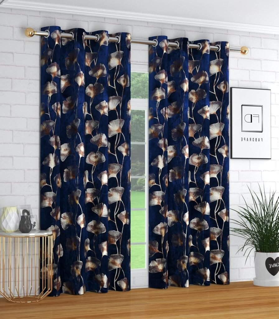 Navy Blue velvet curtains