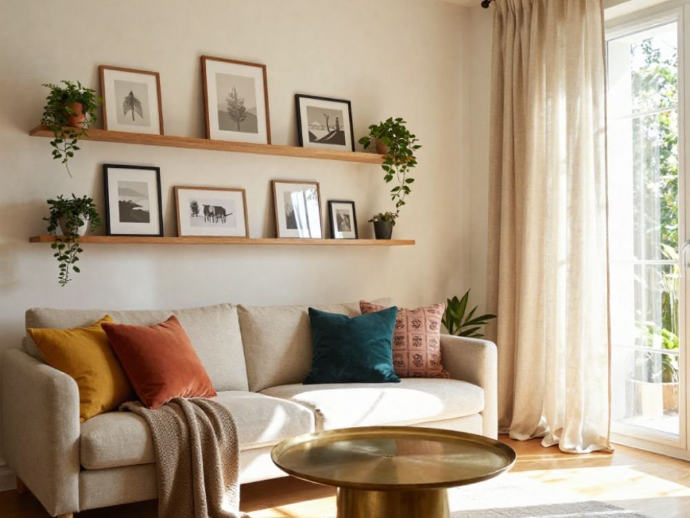 Picture Ledge Gallery Wall - Accent Wall Ideas for Living Room