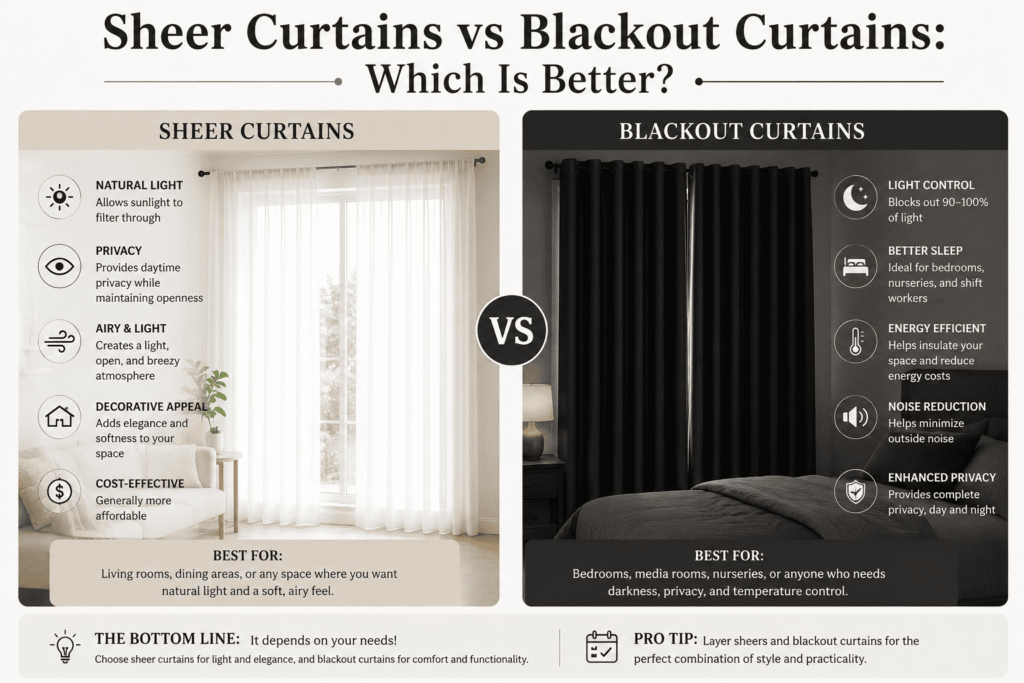 Sheer curtains vs blackout curtains - which one is better