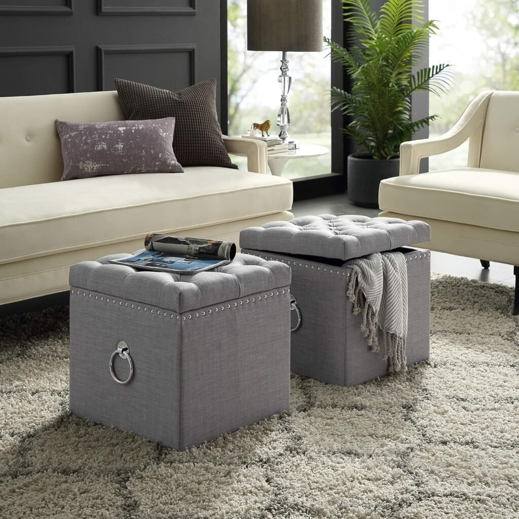 Storage Ottoman as Media Storage