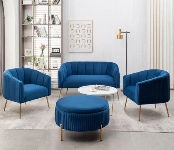 The Single Sofa with Two Chairs For Living Room