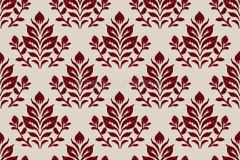 Tribal and folk motifs block print pattern