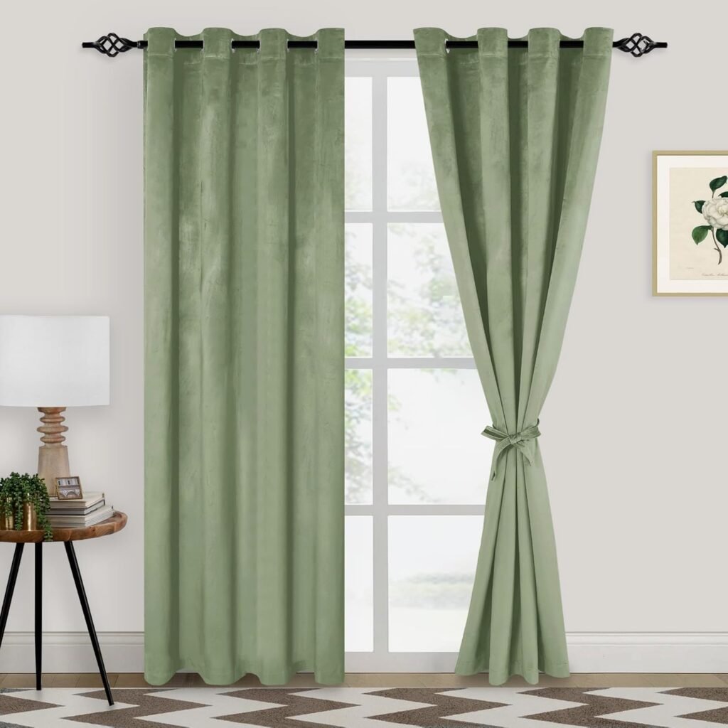 Velvet curtains for room