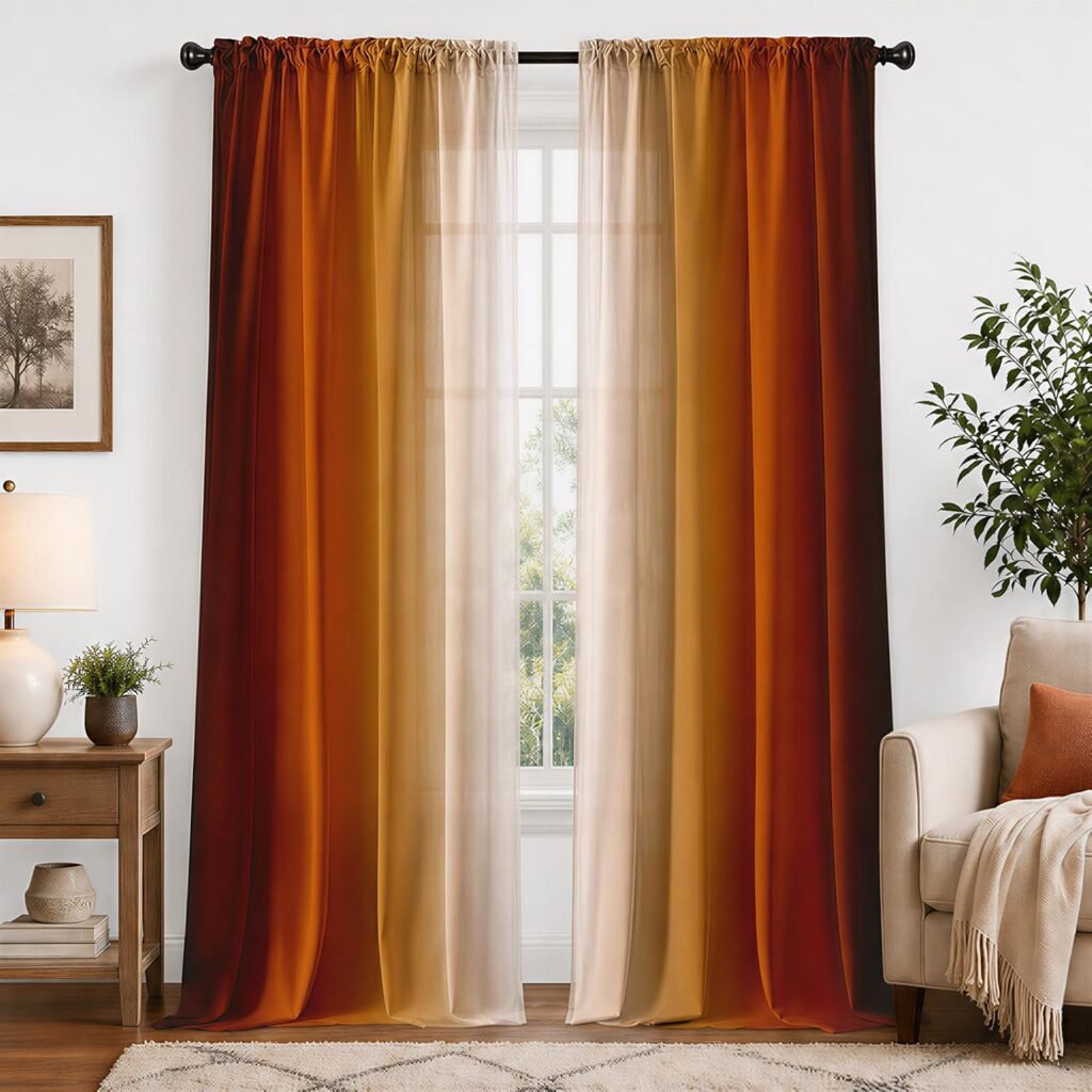 Warm Terracotta and Rust curtains