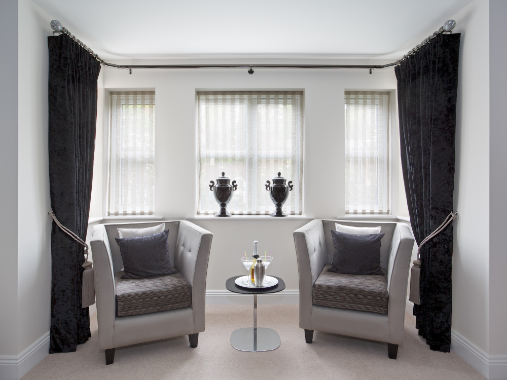 velvet curtains for bay windows