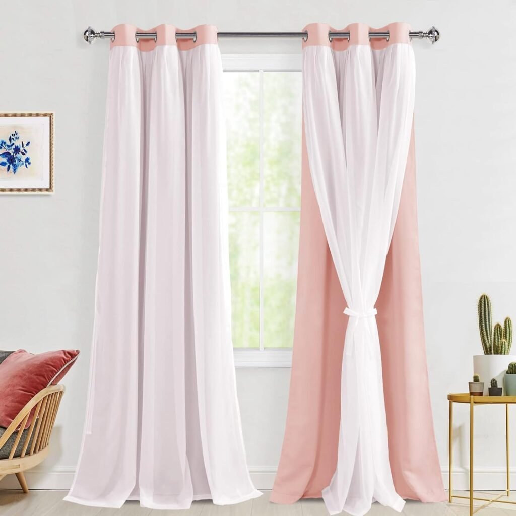 Bedroom curtains sheer and blackout 
