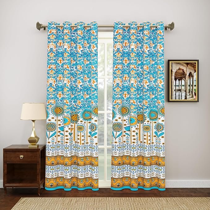 block print curtains for dinning room