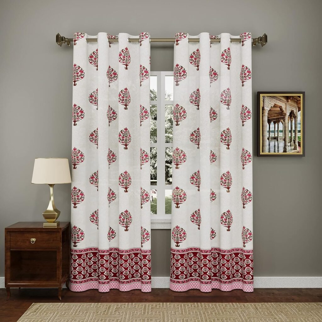 block print curtains for livint room