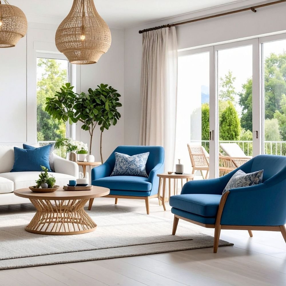 living room double curtains