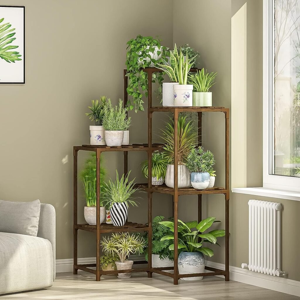plant pot stand living room corner