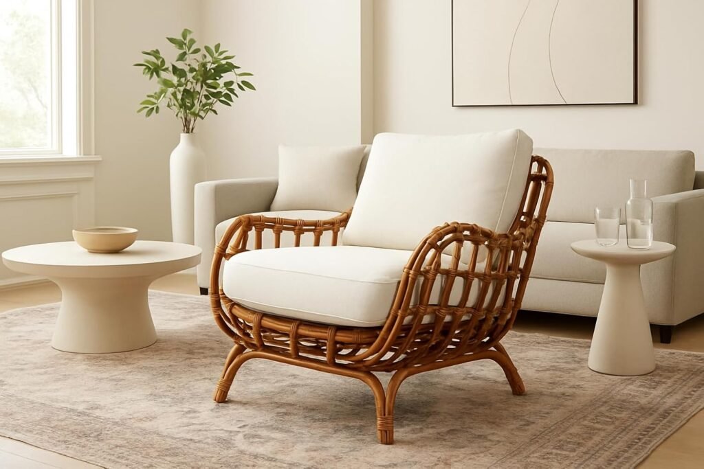 rattan accent chair living room