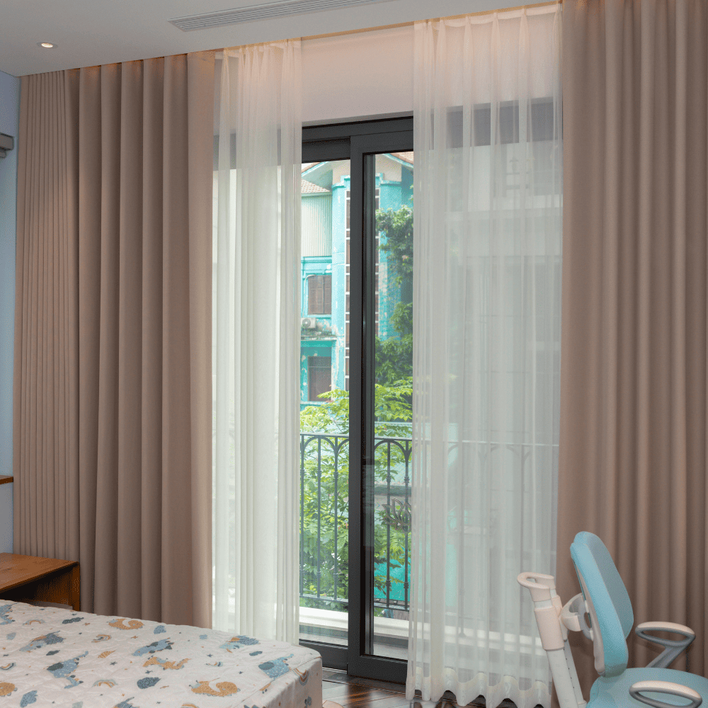 Sheer and blackout curtains for room