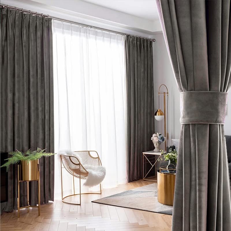 sheer linen and velvet curtains