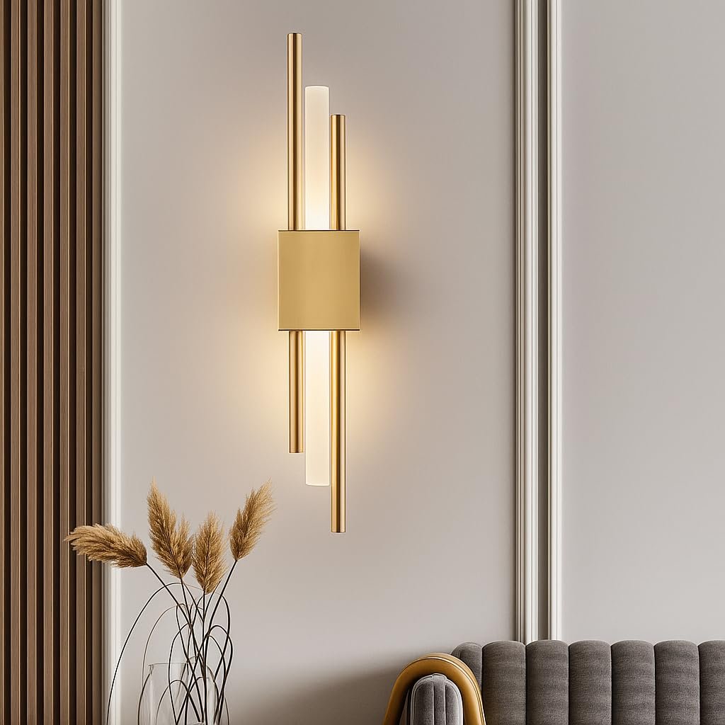 wall sconce set living room warm light