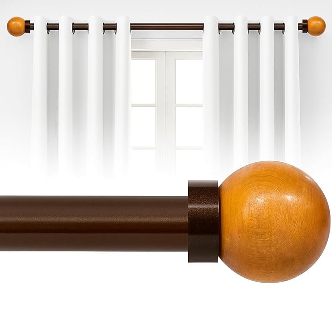 wooden curtain pole