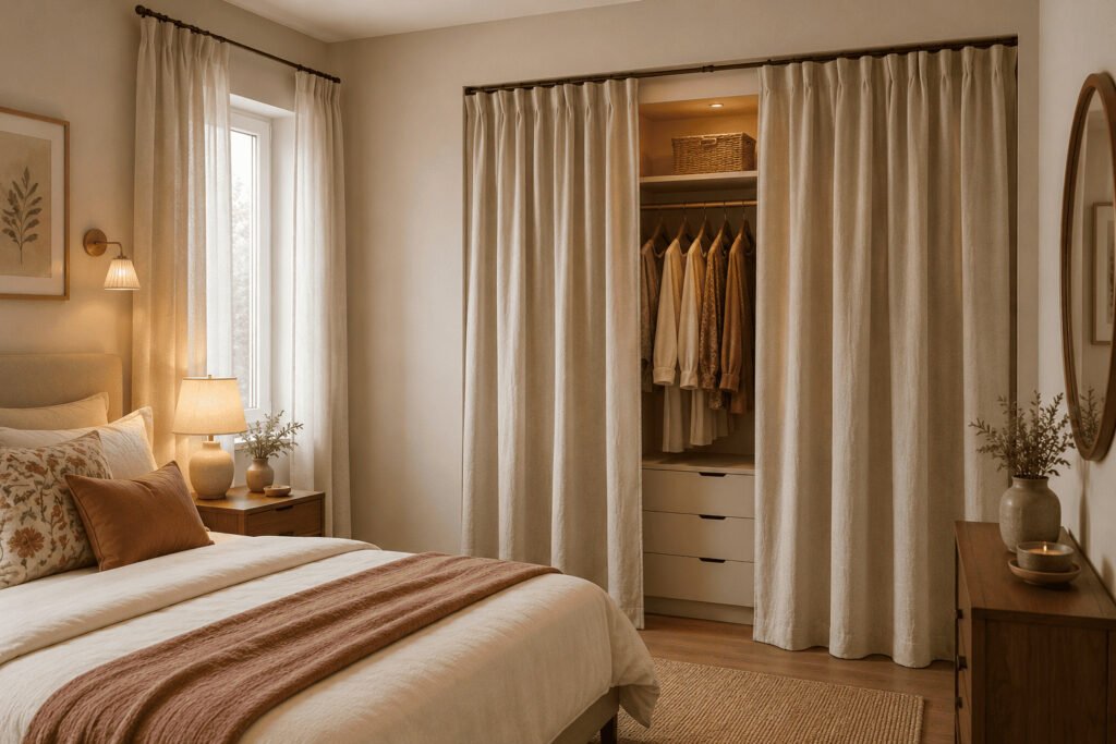 Alcove Wardrobe - Curtain panels for alcove wardrobes