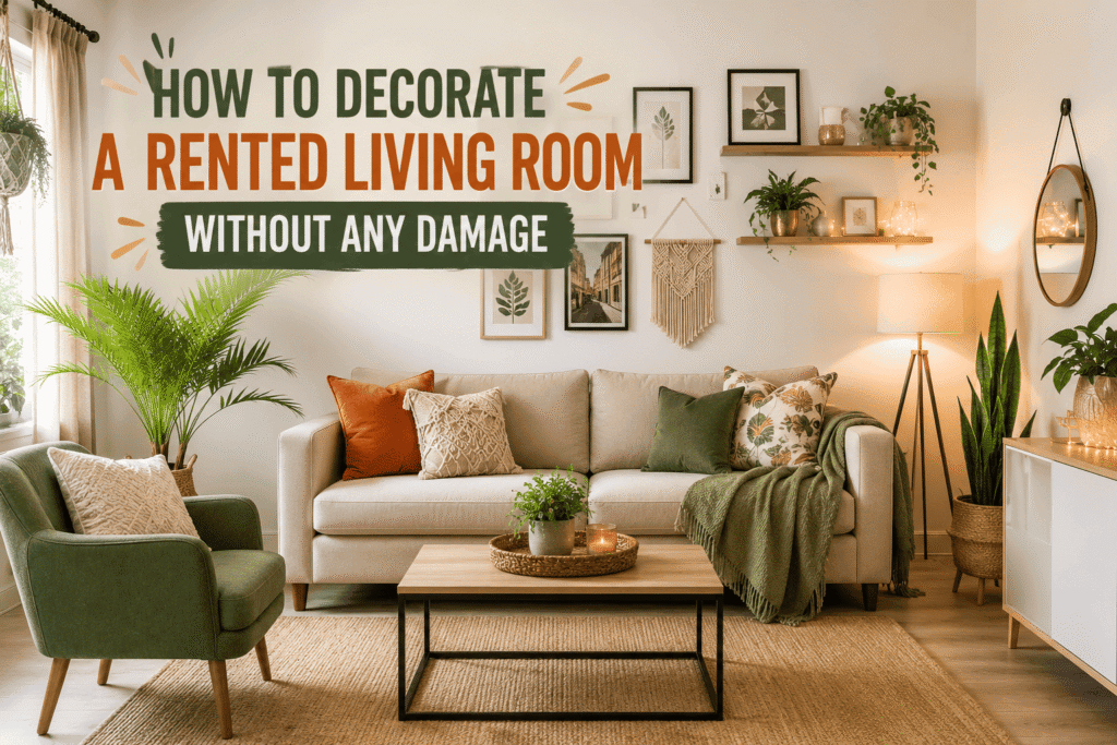 How to Decorate a Rented Living Room Without Any Damage