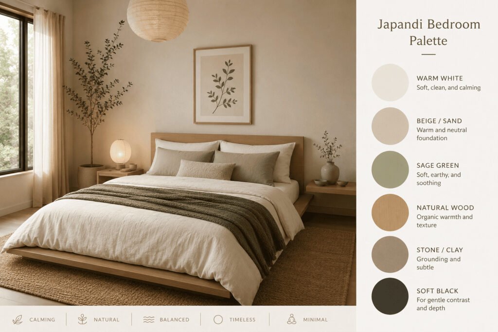 Japandi Bedroom Palette