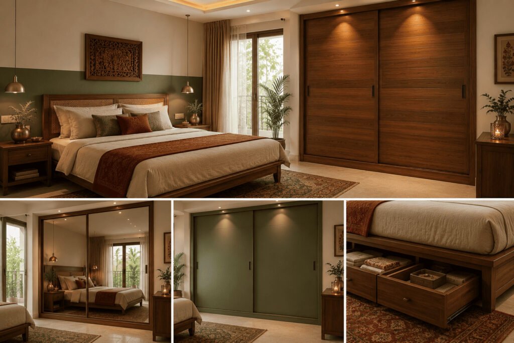 Storage in Indian Bedroom