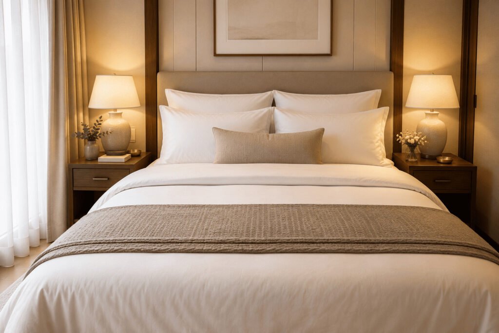 The bedding is layered in three distinct elements