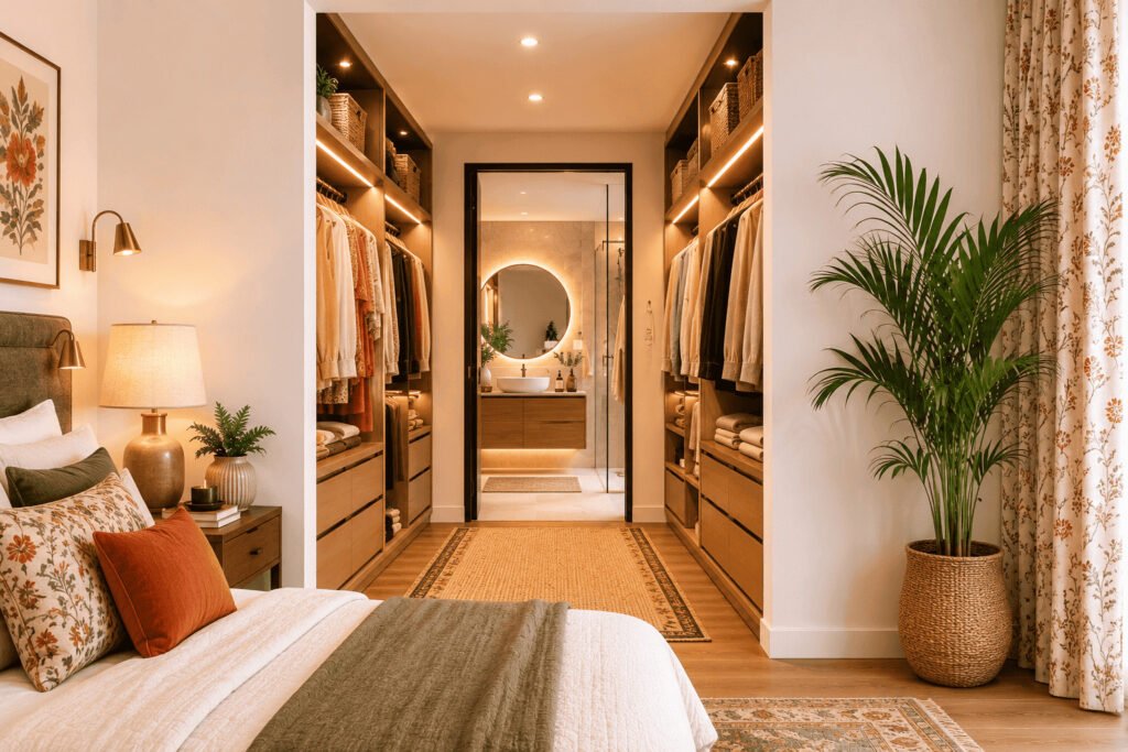 Wardrobe Within a Walk-Through to En-Suite