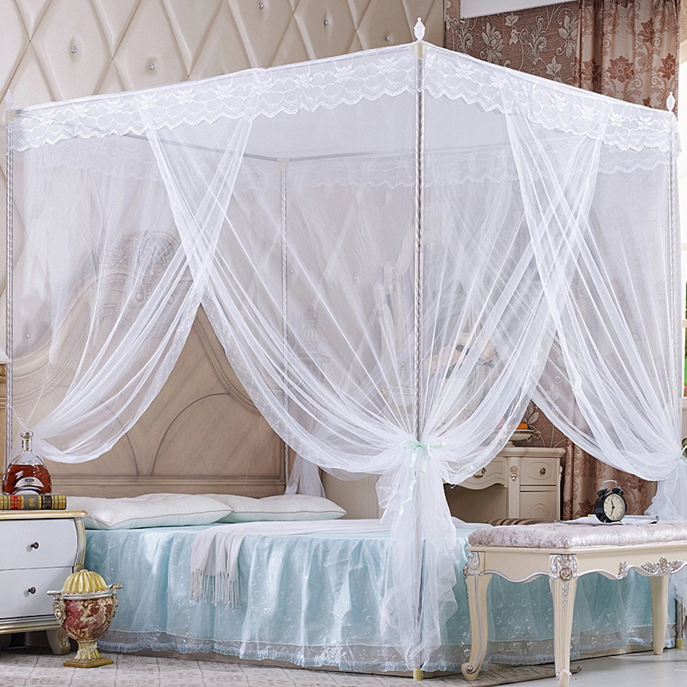 bed canopy drapes sheer white teen