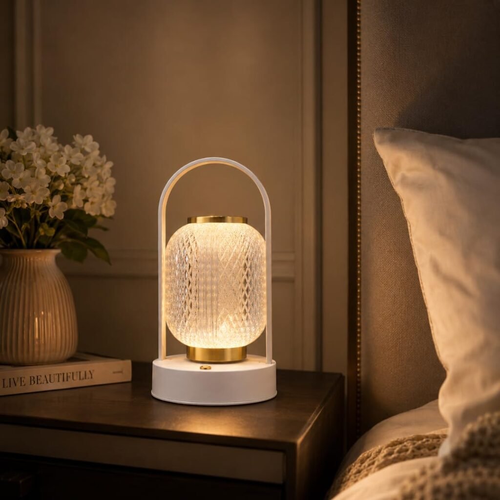 bedside lamp warm brass touch dimmer
