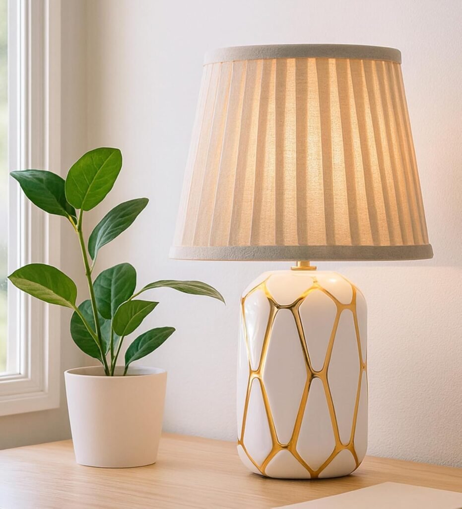 bedside table lamp warm ceramic base