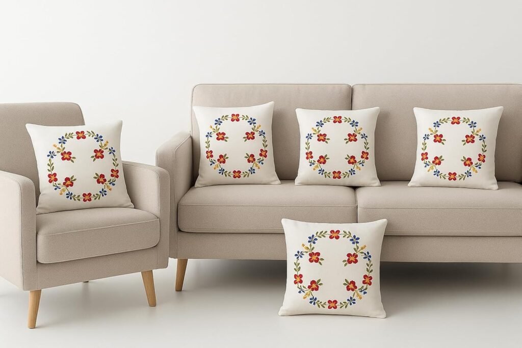 embroidered cushion covers cotton Indian