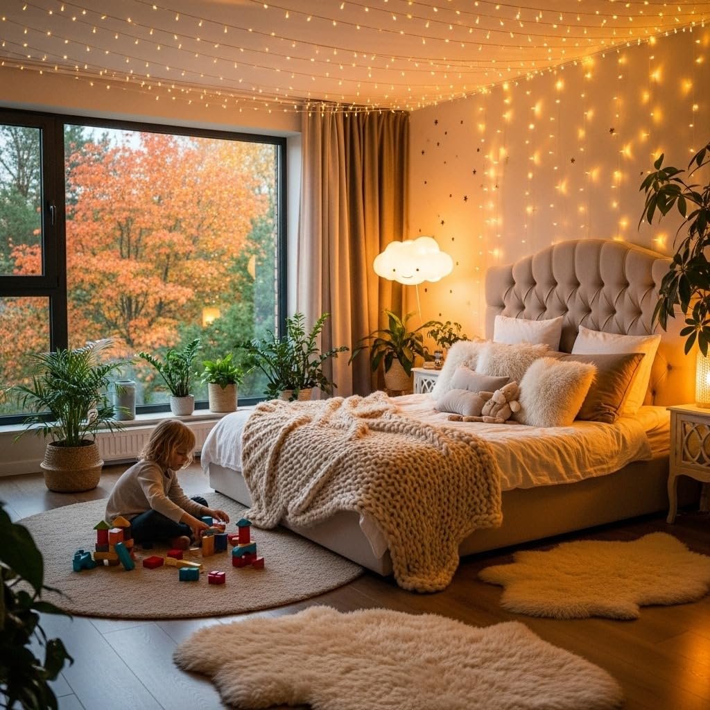 fairy lights warm white bedroom string