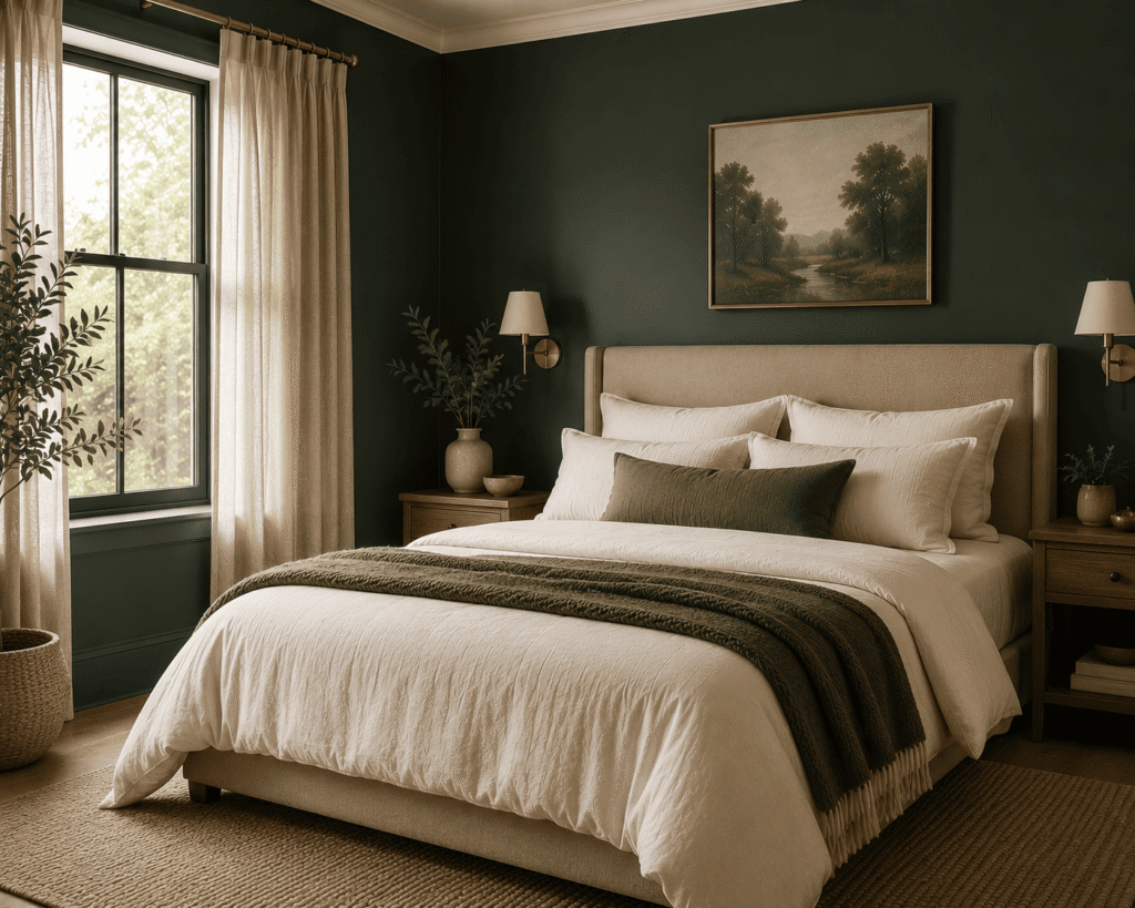 forest green bedroom