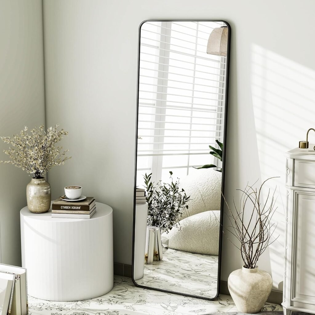 large leaning mirror living room floor