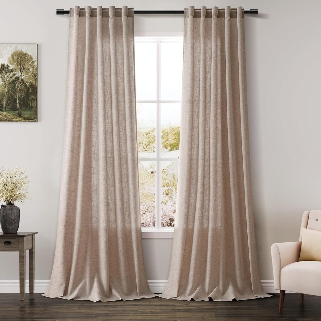 linen curtains floor length natural small bedroom