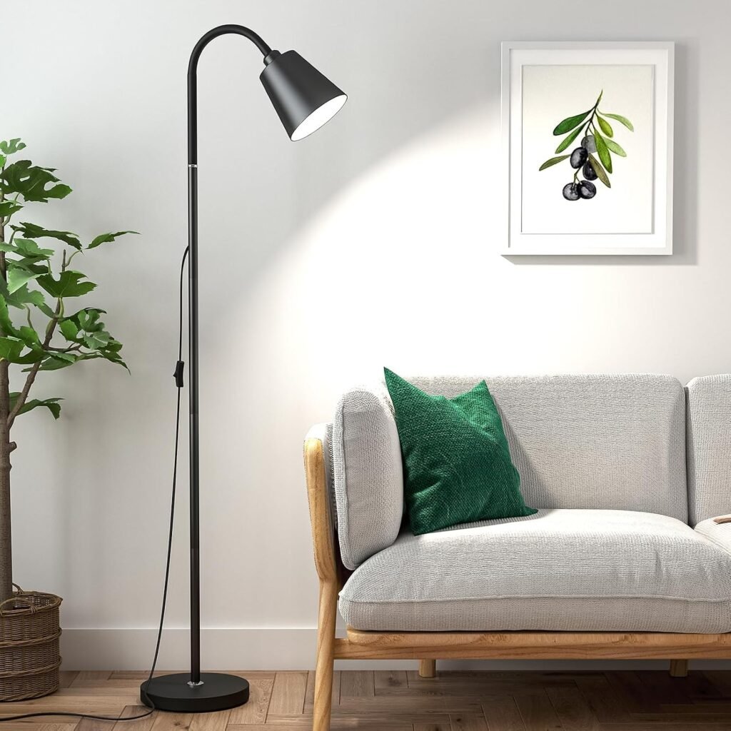 minimal floor lamp thin base living room