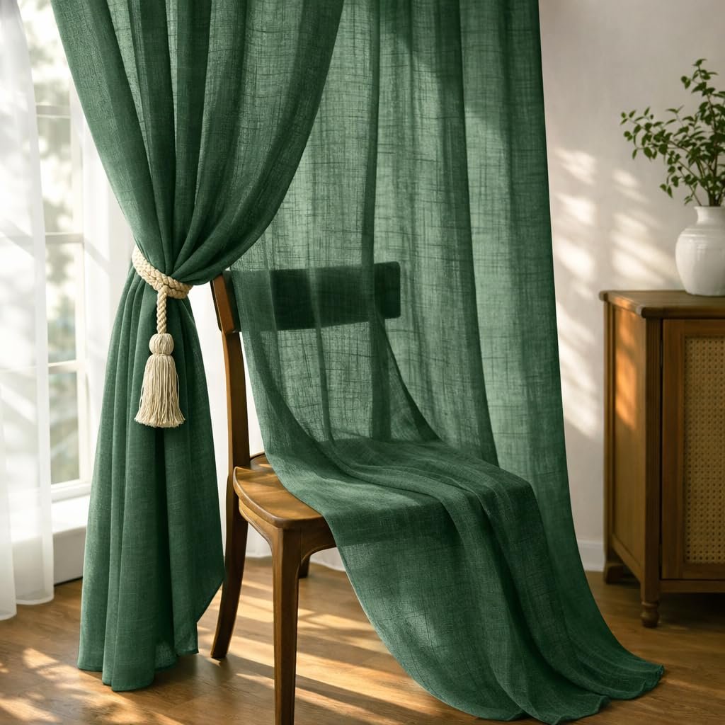 natural linen curtains floor length minimalist