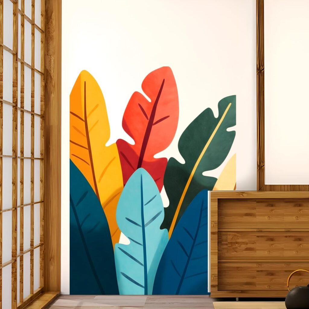 removable wall decals living room botanical