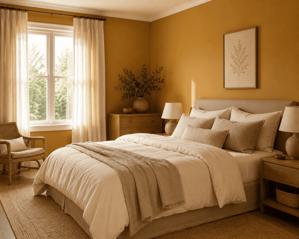 Warm Orche or Mustard Bedroom